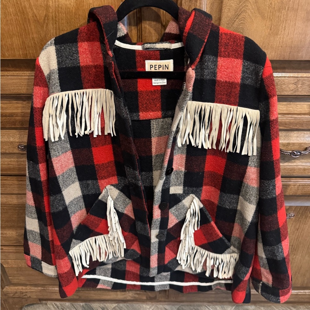 Pepin Red and Black Jacket with Fringe